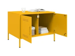 Mesa De Centro| Mesa de centro | Mesa de apoio 68x50x50.5 cm aço mostarda Amarelo