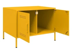 Mesa De Centro| Mesa de centro | Mesa de apoio 68x50x50.5 cm aço mostarda Amarelo