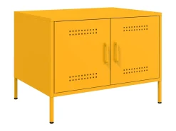Mesa De Centro| Mesa de centro | Mesa de apoio 68x50x50.5 cm aço mostarda Amarelo