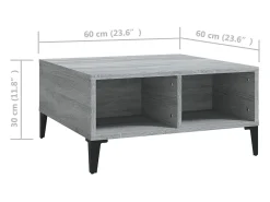 Mesa de centro | Mesa de apoio 60x60x30 cm derivados de madeira sonoma^ Mesa De Centro