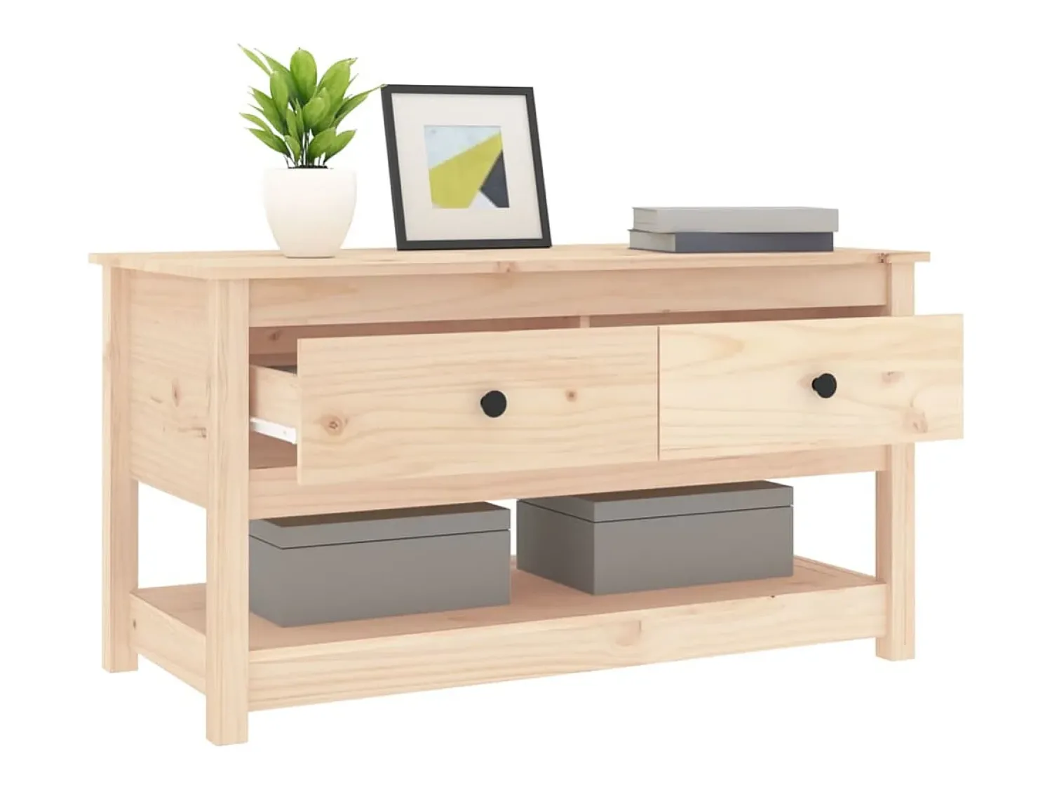Mesa de centro | Mesa de apoio | Mesa de café 102x49x55 cm pinho maciço^ Mesa De Centro
