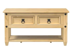 Mesa de centro | Mesa de apoio com gavetas Corona 85x50x45 cm pinho maciço^ Mesa De Centro