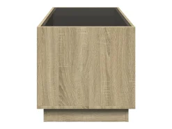 Mesa De Centro* Mesa de centro | Mesa de apoio luzes LED Infinity 70x50x50 cm carvalho sonoma Castanho