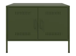 Mesa de centro | Mesa de apoio 68x50x50.5 cm aço azeitona^ Mesa De Centro
