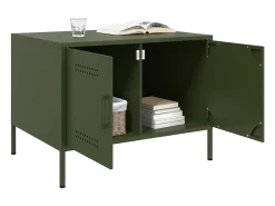 Mesa de centro | Mesa de apoio 68x50x50.5 cm aço azeitona^ Mesa De Centro