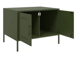 Mesa de centro | Mesa de apoio 68x50x50.5 cm aço azeitona^ Mesa De Centro