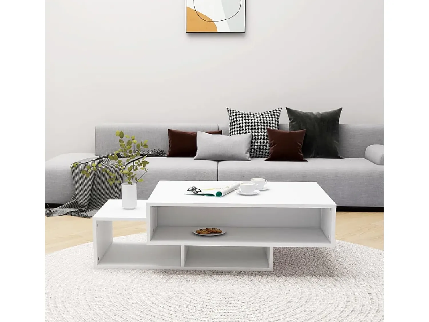 Sale Mesa de centro | Mesa de apoio 105x55x32 cm derivados de madeira Branco