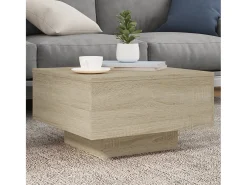Mesa de centro | Mesa de apoio 55x55x31 cm derivados de madeira carvalho sonoma Castanho