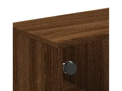 Mesa de centro | Mesa de apoio | Mesa de café c/ portas vidro 68.5x50x50 cm carvalho Castanho