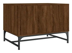 Mesa de centro | Mesa de apoio | Mesa de café c/ portas vidro 68.5x50x50 cm carvalho Castanho