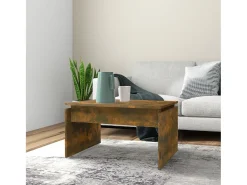 Mesa de centro | Mesa de apoio 68x50x38 cm derivados de madeira carvalho fumado^ Mesa De Centro