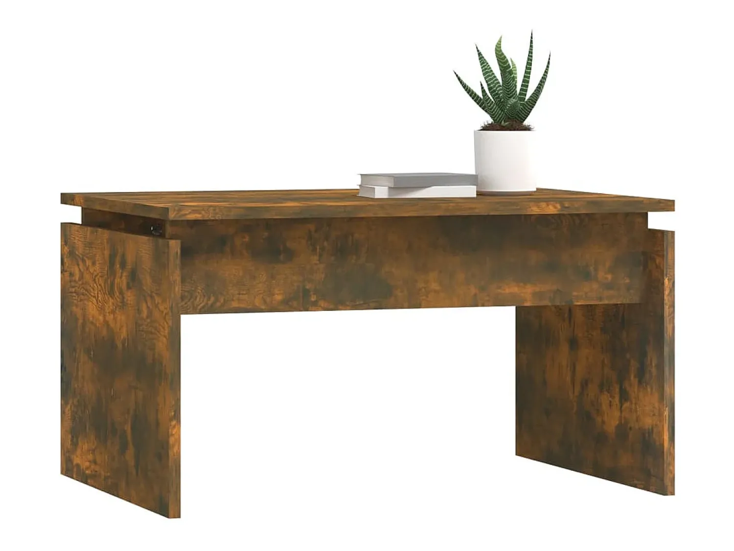 Mesa de centro | Mesa de apoio 68x50x38 cm derivados de madeira carvalho fumado^ Mesa De Centro
