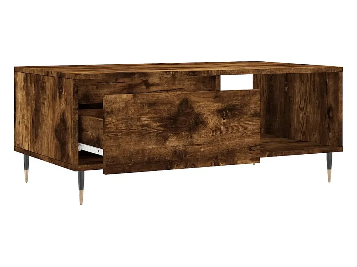 Online Mesa de centro | Mesa de apoio 90x50x36.5 cm derivados madeira carvalho fumado Castanho