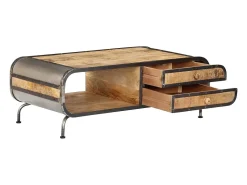 Online Mesa de centro | Mesa de apoio | Mesa de café 100x50x35 cm madeira de mangueira maciça Castanho