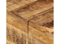 Mesa De Centro* Mesa de centro | Mesa de apoio | Mesa de café 68x68x41 cm madeira de mangueira áspera Castanho