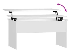 Mesa De Centro| Mesa de centro | Mesa de apoio 80x50.5x41.5 cm madeira processada Branco