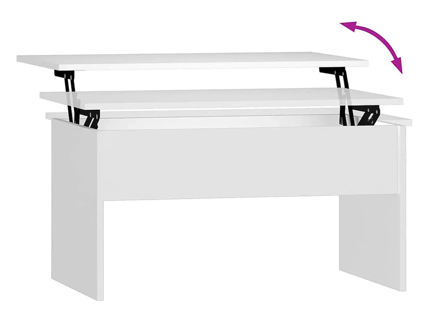 Mesa De Centro| Mesa de centro | Mesa de apoio 80x50.5x41.5 cm madeira processada Branco