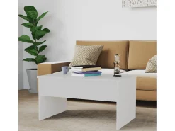 Mesa De Centro| Mesa de centro | Mesa de apoio 80x50.5x41.5 cm madeira processada Branco