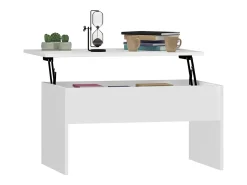 Mesa De Centro| Mesa de centro | Mesa de apoio 80x50.5x41.5 cm madeira processada Branco