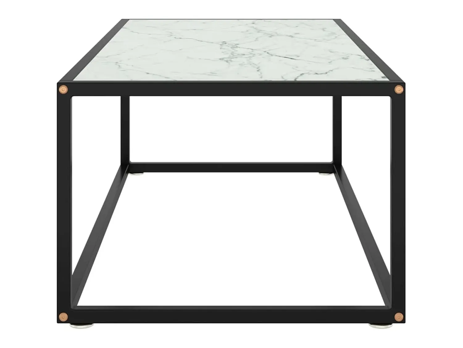 Online Mesa de centro | Mesa de apoio 100x50x35 cm vidro mármore branco Preto