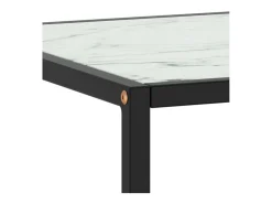 Online Mesa de centro | Mesa de apoio 100x50x35 cm vidro mármore branco Preto