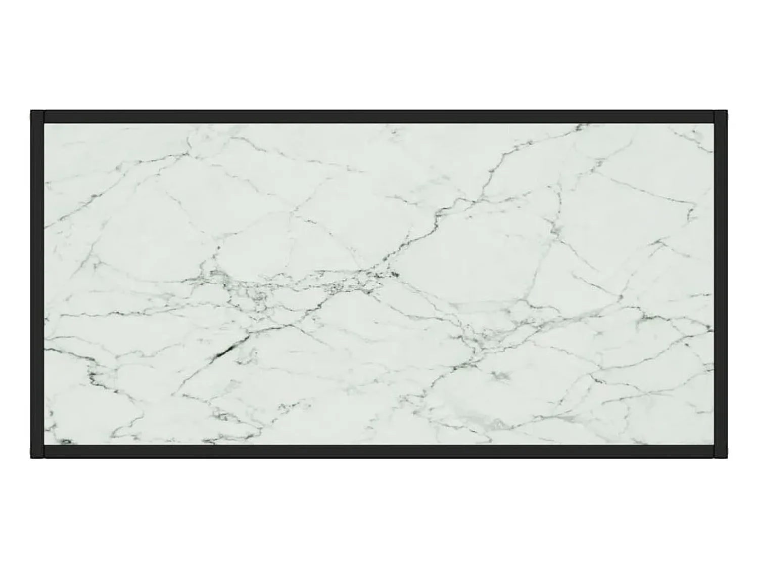 Online Mesa de centro | Mesa de apoio 100x50x35 cm vidro mármore branco Preto