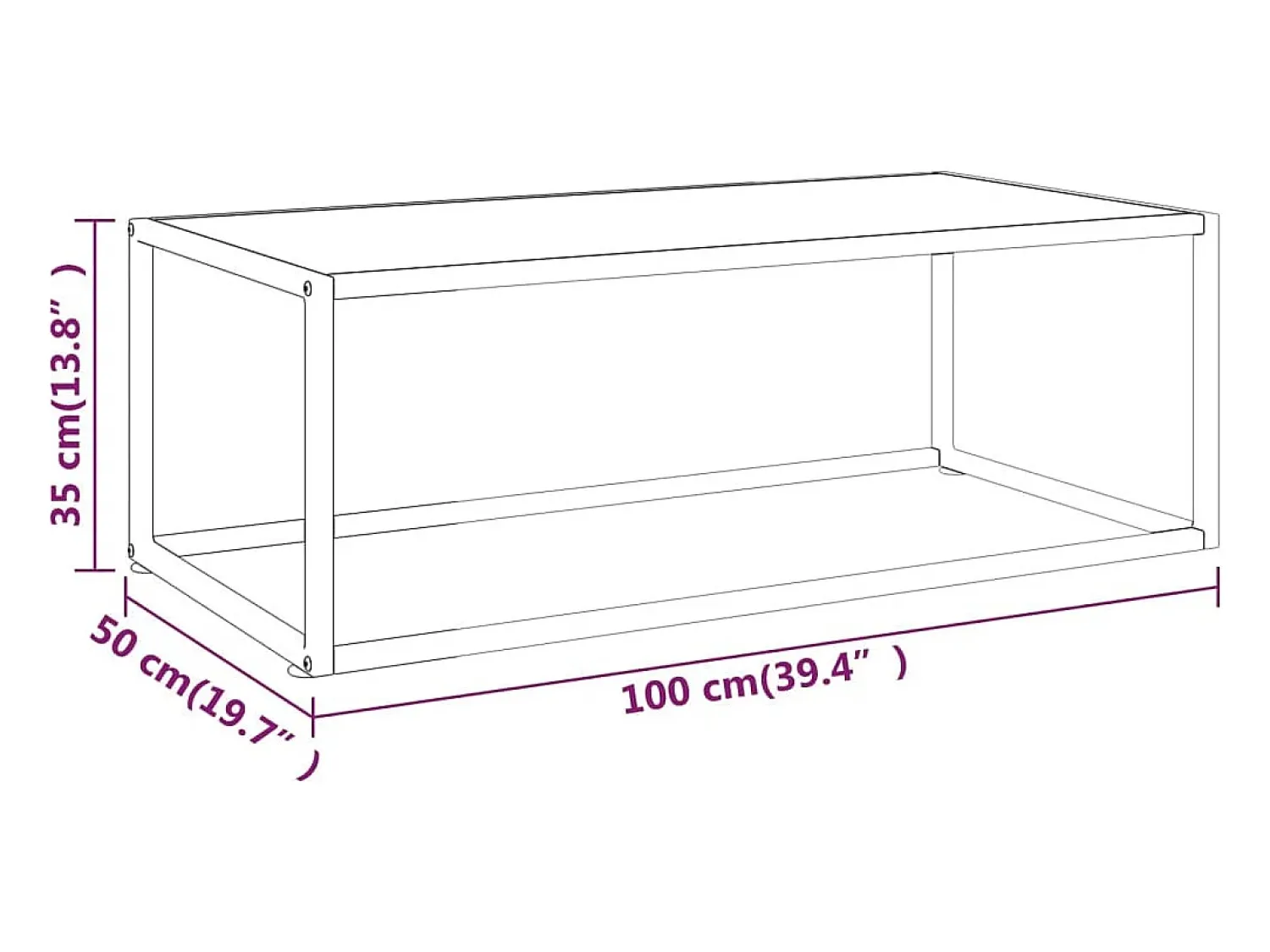 Online Mesa de centro | Mesa de apoio 100x50x35 cm vidro mármore branco Preto