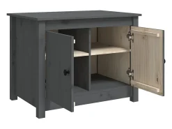 Mesa de centro | Mesa de apoio 71x49x55 cm pinho maciço cinza^ Mesa De Centro