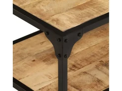 Mesa De Centro| Mesa de centro | Mesa de apoio | Mesa de café 90x45x35 cm madeira de mangueira áspera maciça Castanho