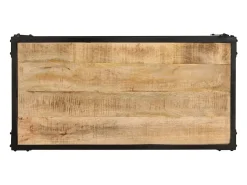 Mesa De Centro| Mesa de centro | Mesa de apoio | Mesa de café 90x45x35 cm madeira de mangueira áspera maciça Castanho