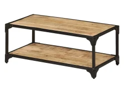 Mesa De Centro| Mesa de centro | Mesa de apoio | Mesa de café 90x45x35 cm madeira de mangueira áspera maciça Castanho
