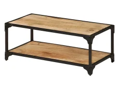 Mesa De Centro| Mesa de centro | Mesa de apoio | Mesa de café 90x45x35 cm madeira de mangueira áspera maciça Castanho