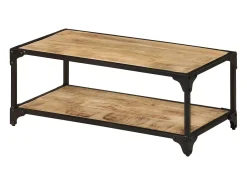 Mesa De Centro| Mesa de centro | Mesa de apoio | Mesa de café 90x45x35 cm madeira de mangueira áspera maciça Castanho