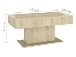 Mesa De Centro* Mesa de centro | Mesa de apoio 96x50x45 cm derivados de madeira carvalho sonoma Castanho