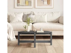 Mesa De Centro| Mesa de centro | Mesa de apoio 87x48x35 cm madeira de pinho maciça cinza Cinzento