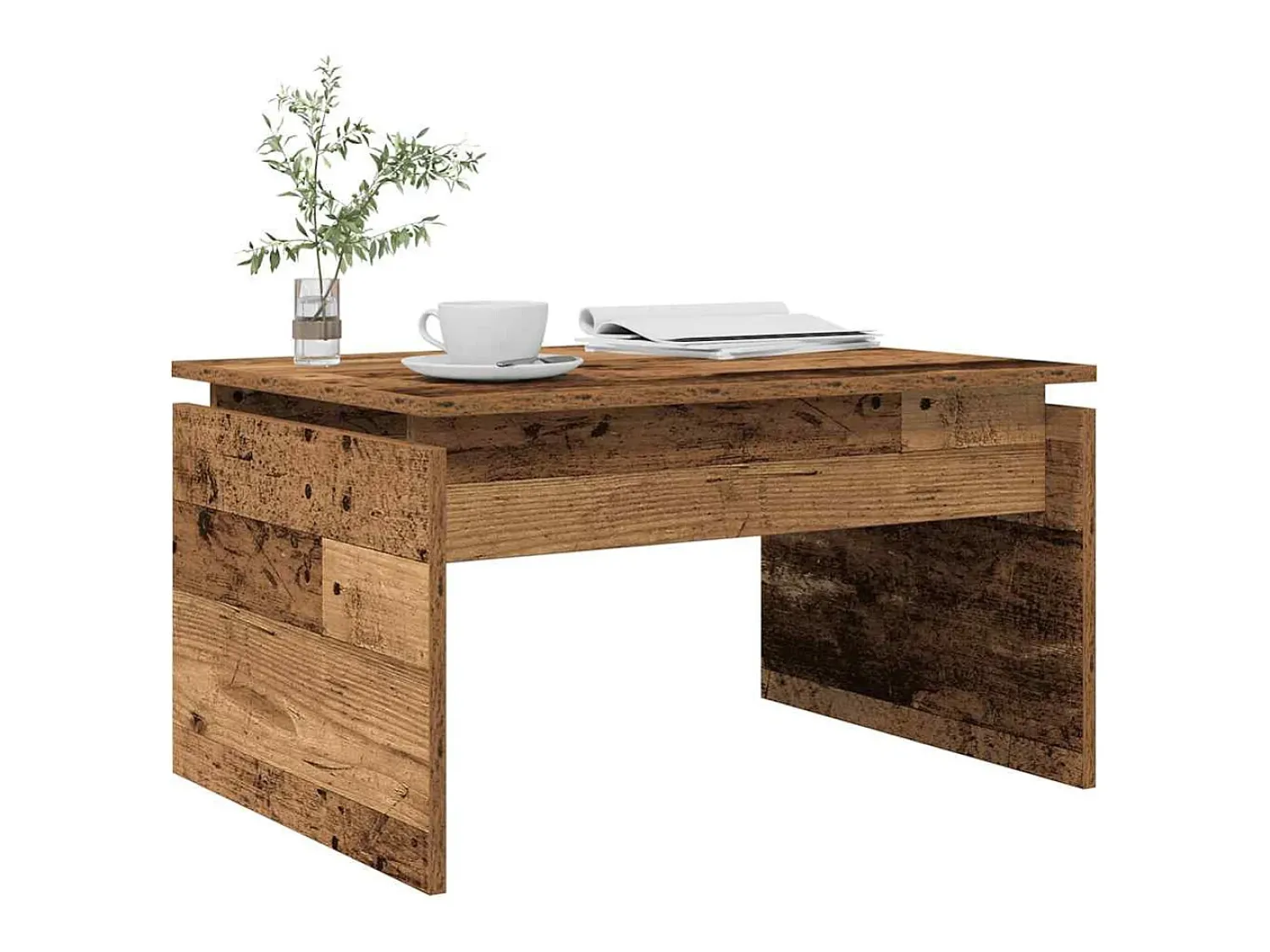 Online Mesa de centro | Mesa de apoio 68x50x38 cm derivados de madeira madeira velha Castanho