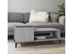Best Mesa de centro | Mesa de apoio 100x50x45 cm derivados madeira sonoma Cinzento