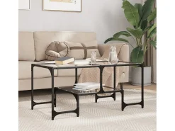Discount Mesa de centro | Mesa de apoio c/ topo em vidro 98.5x50x45 cm aço Transparente