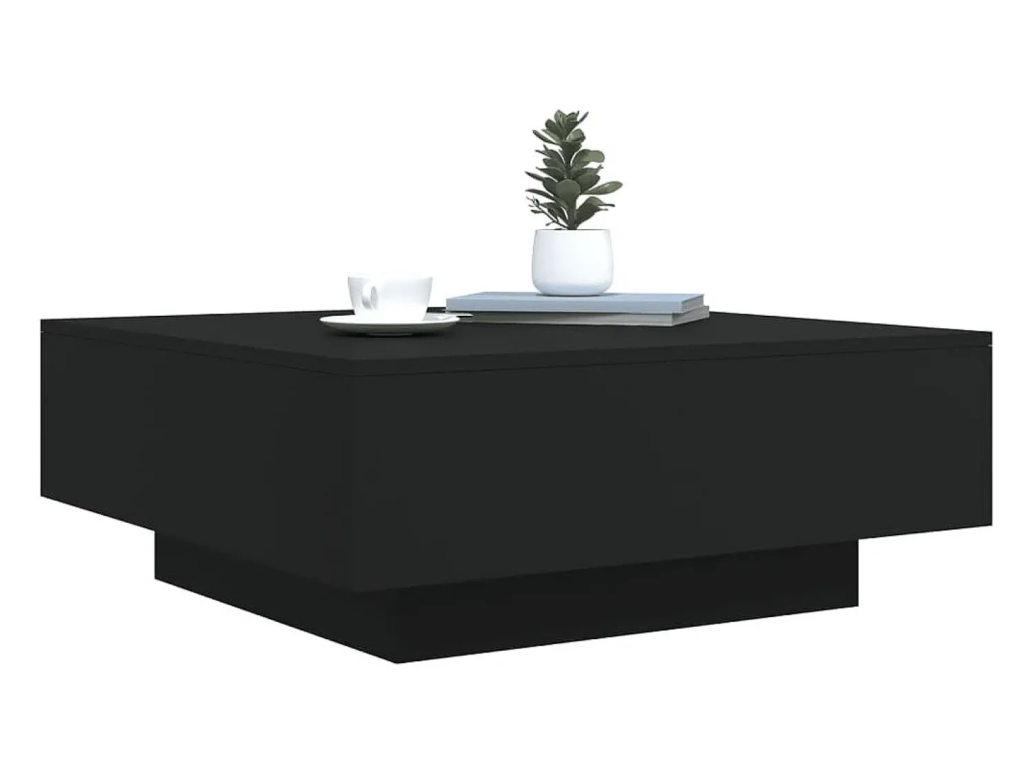 Mesa de centro | Mesa de apoio | Mesa de café com luzes LED 80x80x31 cm^ Mesa De Centro