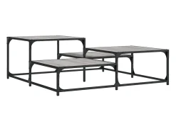 Mesa de centro | Mesa de apoio 107x107x40 cm derivados de madeira cinza sonoma Cinzento