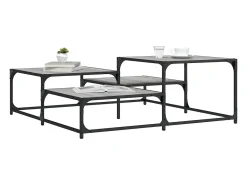 Mesa de centro | Mesa de apoio 107x107x40 cm derivados de madeira cinza sonoma Cinzento