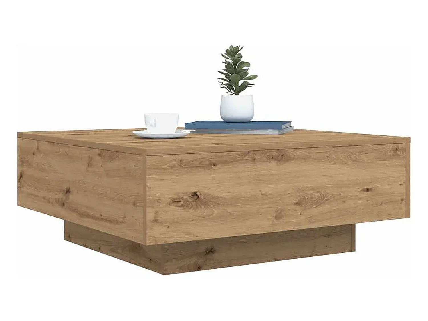 Discount Mesa de centro | Mesa de apoio carvalho artisiano 80x80x31 cm Castanho