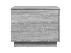 Mesa De Centro| Mesa de centro | Mesa de apoio com luzes LED 50x50x40 cm sonoma cinza-claro Cinzento