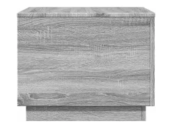 Mesa De Centro| Mesa de centro | Mesa de apoio com luzes LED 50x50x40 cm sonoma cinza-claro Cinzento