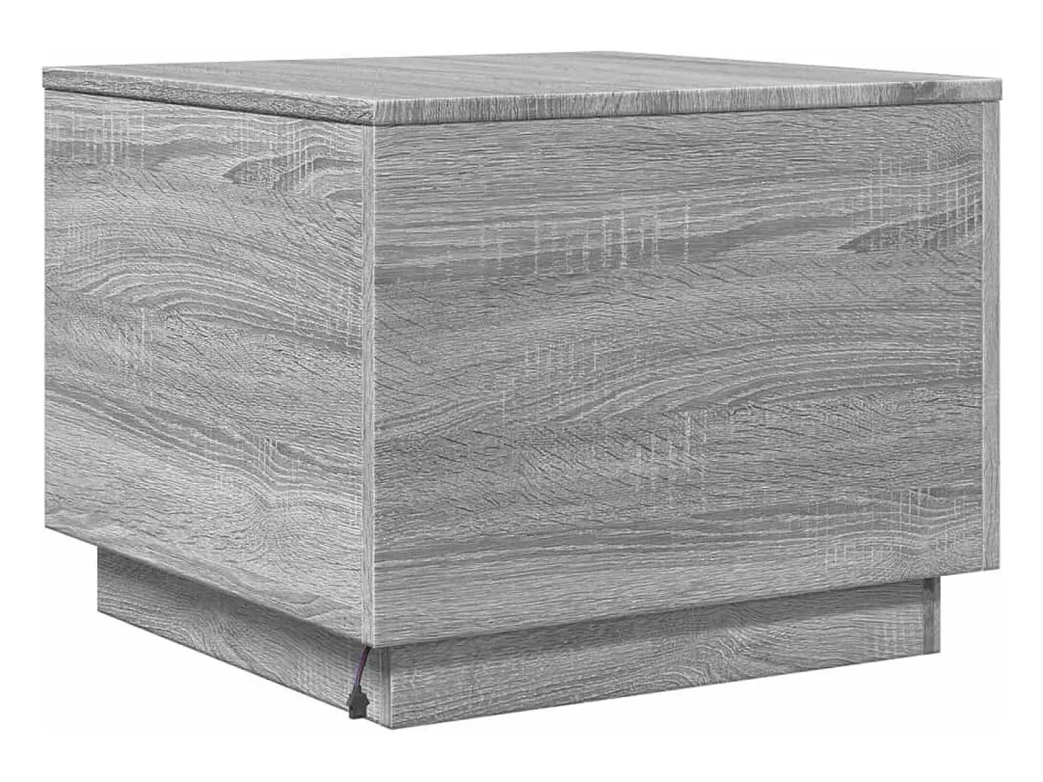 Mesa De Centro| Mesa de centro | Mesa de apoio com luzes LED 50x50x40 cm sonoma cinza-claro Cinzento