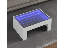 Mesa de centro | Mesa de apoio luzes LED Infinity 70x50x30 cm^ Mesa De Centro