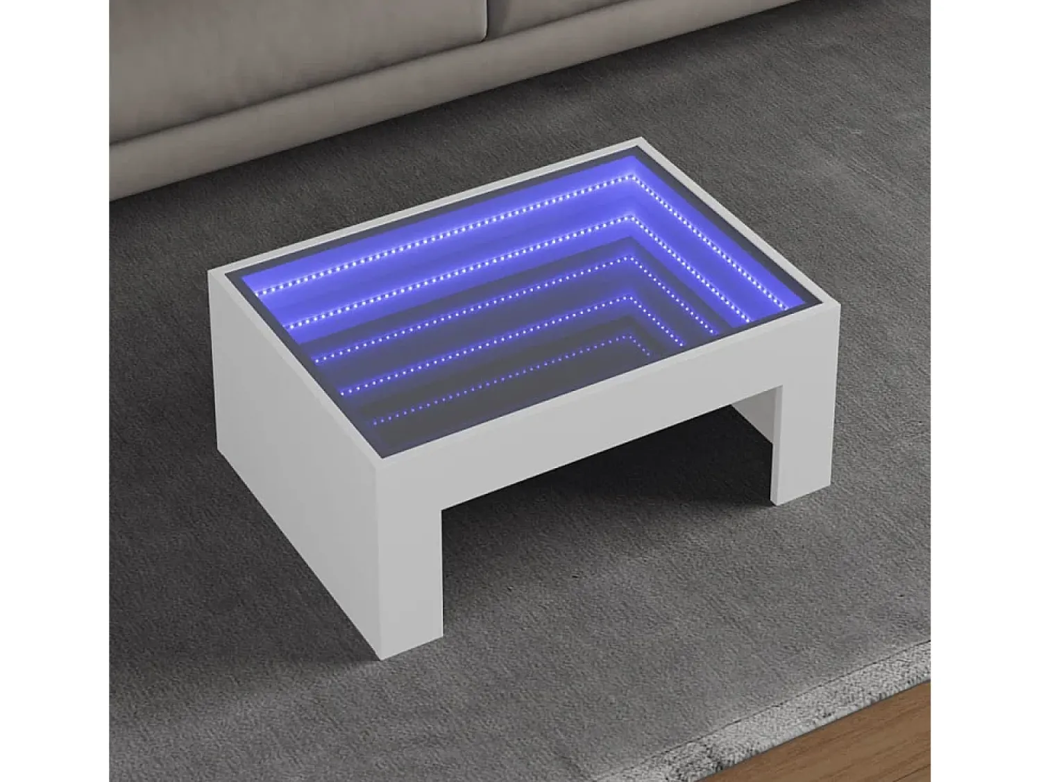 Mesa de centro | Mesa de apoio luzes LED Infinity 70x50x30 cm^ Mesa De Centro
