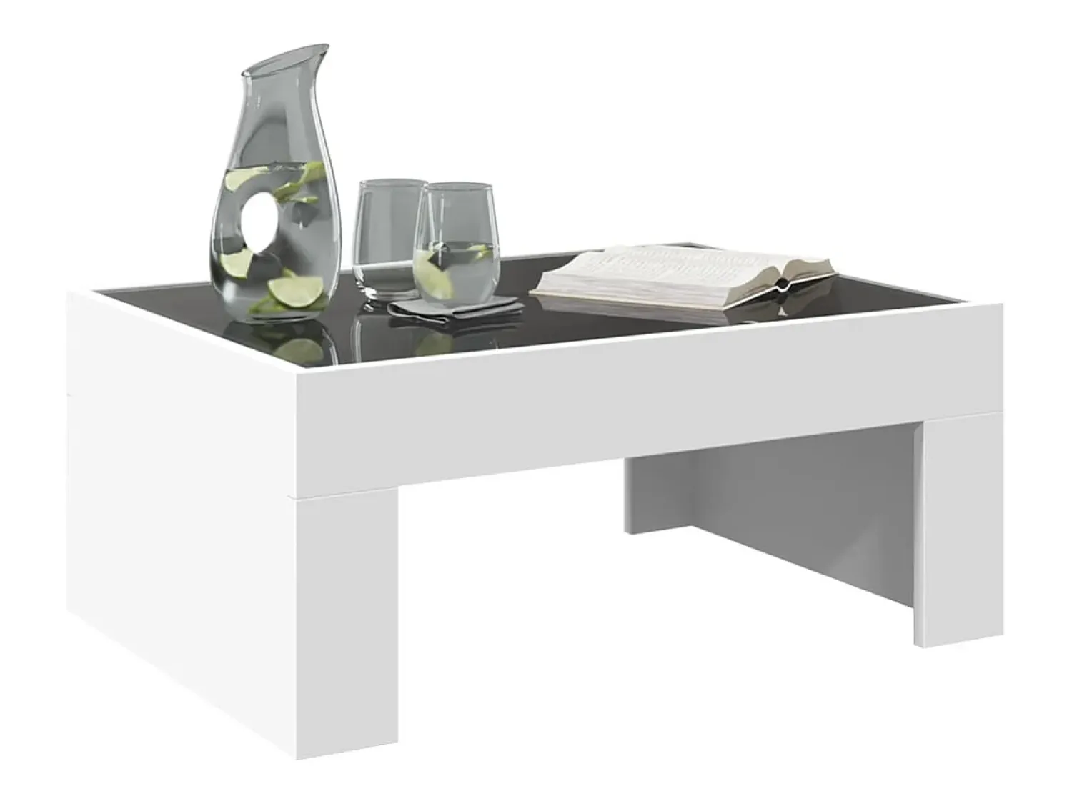 Mesa de centro | Mesa de apoio luzes LED Infinity 70x50x30 cm^ Mesa De Centro