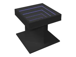 Mesa de centro | Mesa de apoio c/ LEDs 50x50x45cm contraplacado brilhante^ Mesa De Centro
