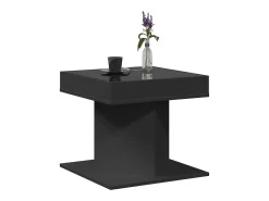Mesa de centro | Mesa de apoio c/ LEDs 50x50x45cm contraplacado brilhante^ Mesa De Centro